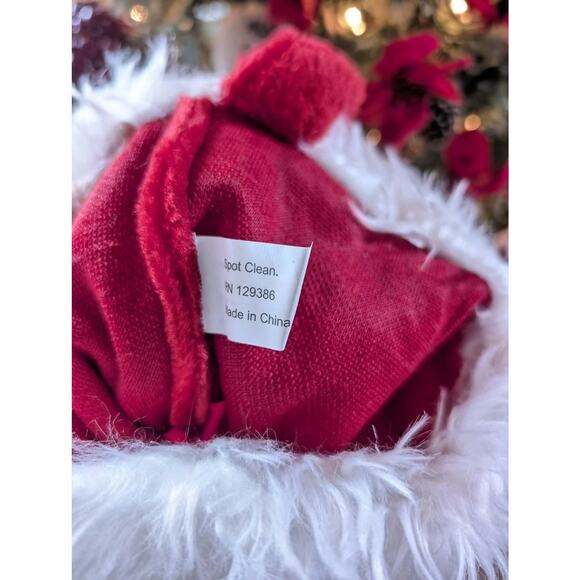 Large Traditional Christmas Stocking Red Faux Fur Top Holiday Decor 30" - Picture 3 of 5